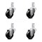 Service Caster 3 Inch Hard Rubber Wheel Swivel 3/4 Inch Square Stem Caster Set SCC-SQ20S314-HRS-34-4 - alternate 1
